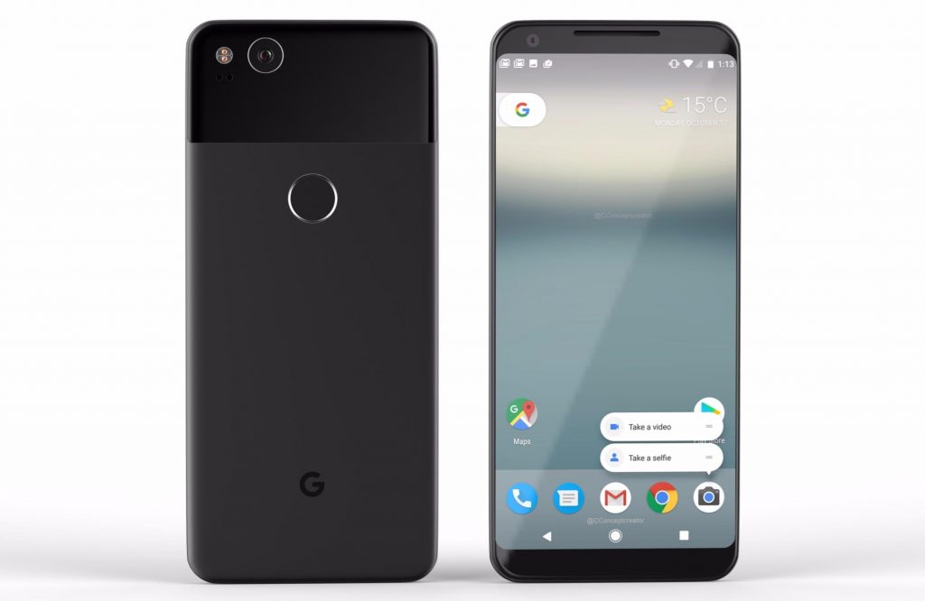 Рендер Google Pixel 2 - внешний вид